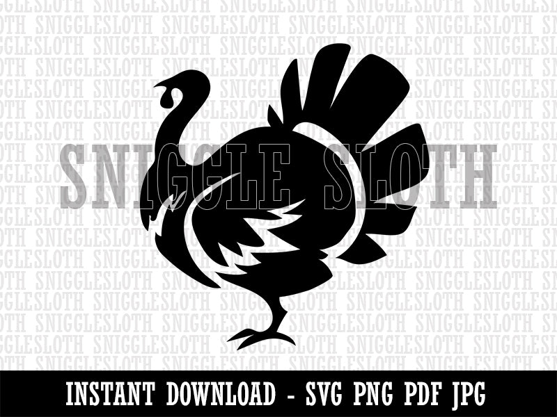 Turkey Silhouette Thanksgiving Clipart Digital Download SVG PNG JPG PDF Cut Files