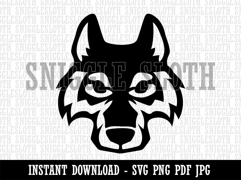 Wolf Head Clipart Digital Download SVG PNG JPG PDF Cut Files