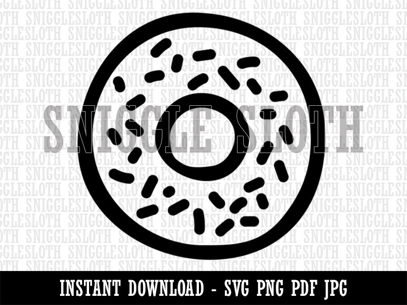 Donut Bagel Doodle Clipart Digital Download SVG PNG JPG PDF Cut Files