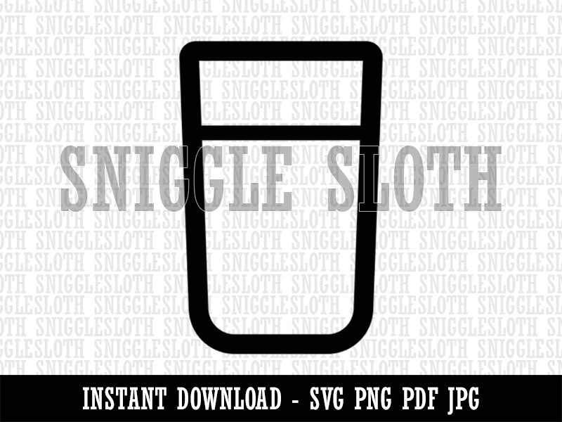 Drinking Glass Icon Clipart Digital Download SVG PNG JPG PDF Cut Files