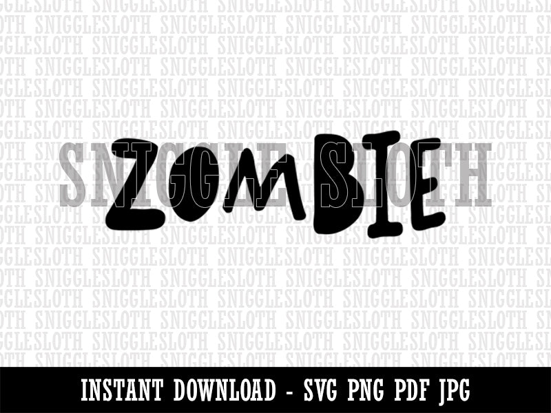 Zombie Halloween Fun Text Clipart Digital Download SVG PNG JPG PDF Cut Files