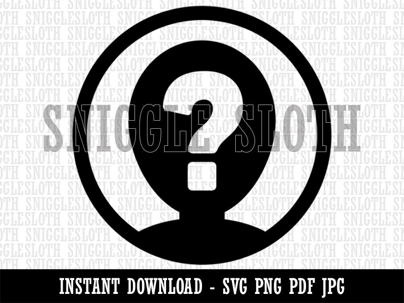 Anonymous Hidden Secret Person Icon Clipart Digital Download SVG PNG JPG PDF Cut Files