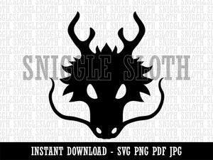 Asian Dragon Head Clipart Digital Download SVG PNG JPG PDF Cut Files