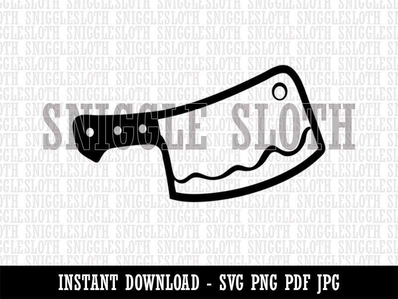 Butcher's Meat Cleaver Clipart Digital Download SVG PNG JPG PDF Cut Files