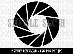 Camera Aperture Shutter Lens F-Stop Clipart Digital Download SVG PNG JPG PDF Cut Files