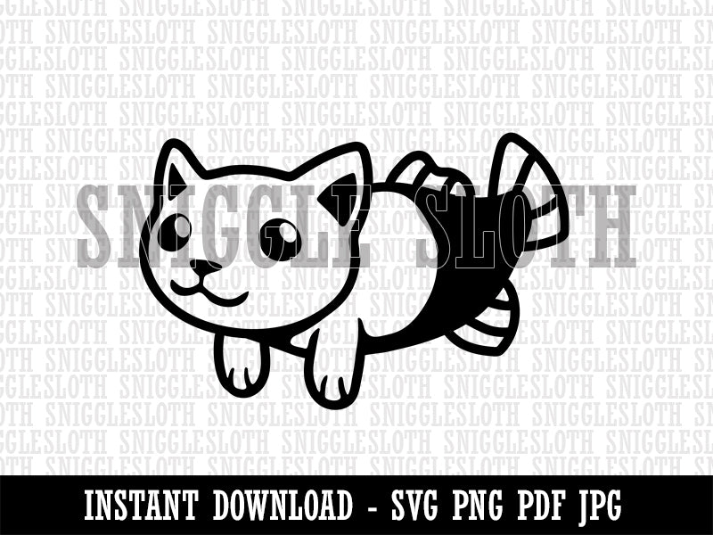 Catfish the Cat Fish Mermaid Clipart Digital Download SVG PNG JPG PDF Cut Files