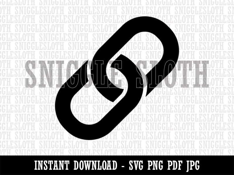 Chain Link Icon Clipart Digital Download SVG PNG JPG PDF Cut Files