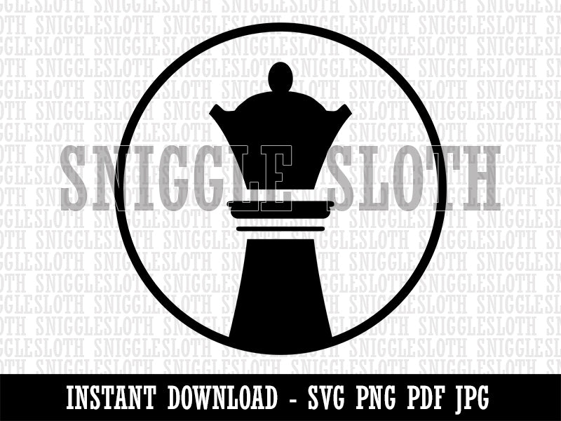 Chess Piece Black Queen Clipart Digital Download SVG PNG JPG PDF Cut Files