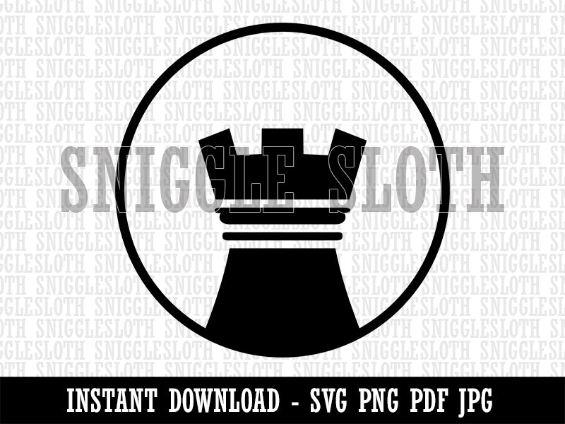 Chess Piece Black Rook Clipart Digital Download SVG PNG JPG PDF Cut Files
