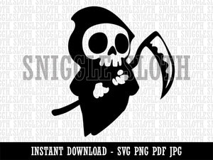 Cute Grim Reaper Death Halloween Clipart Digital Download SVG PNG JPG PDF Cut Files
