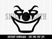 Evil Clown Face Clipart Digital Download SVG PNG JPG PDF Cut Files