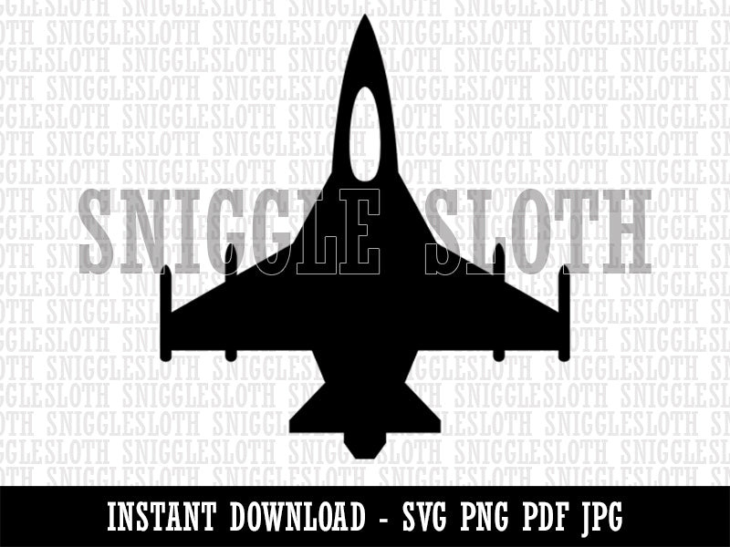 Fighter Jet Military Airplane Clipart Digital Download SVG PNG JPG PDF Cut Files