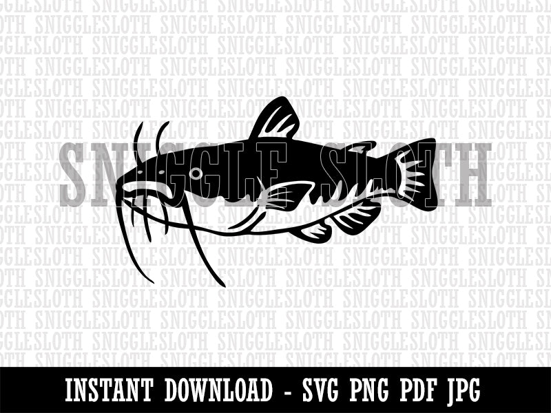 Freshwater Catfish Fish Fishing Clipart Digital Download SVG PNG JPG PDF Cut Files