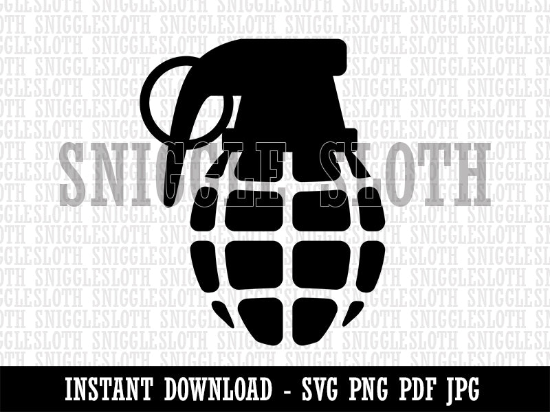 Cartoon Hand Grenade Clipart Digital Download SVG PNG JPG PDF Cut Files