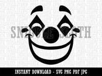 Happy Clown Face Clipart Digital Download SVG PNG JPG PDF Cut Files