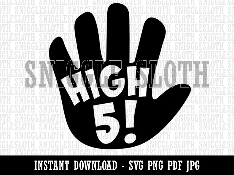 High 5 Hand Gesture Congrats Clipart Digital Download SVG PNG JPG PDF Cut Files
