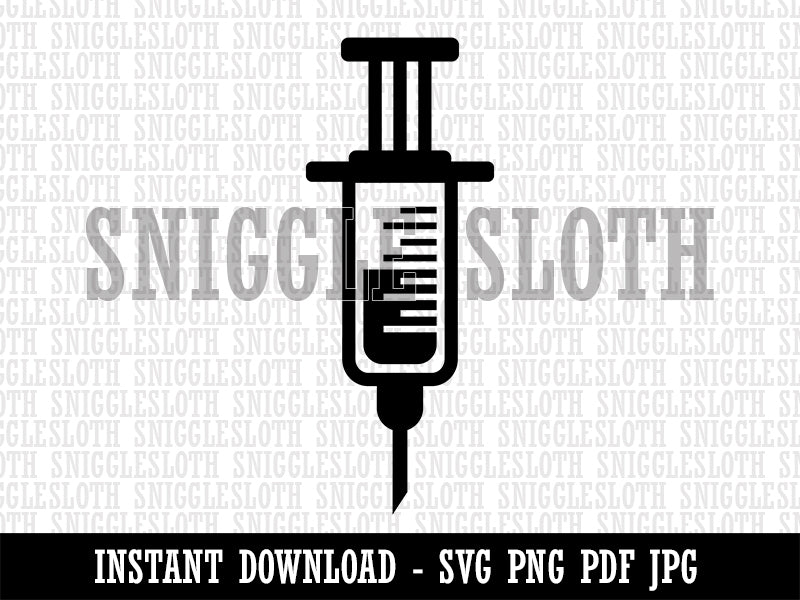 Medical Syringe Clipart Digital Download SVG PNG JPG PDF Cut Files
