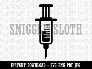 Medical Syringe Clipart Digital Download SVG PNG JPG PDF Cut Files