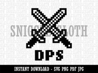 Pixel RPG DPS Swords Gaming Clipart Digital Download SVG PNG JPG PDF Cut Files