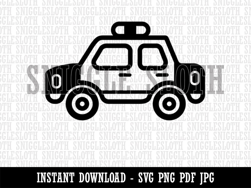 Police Cop Car Vehicle Automobile Clipart Digital Download SVG PNG JPG PDF Cut Files