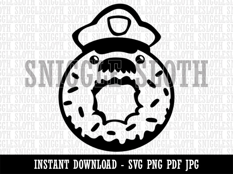 Police Officer Donut Clipart Digital Download SVG PNG JPG PDF Cut Files