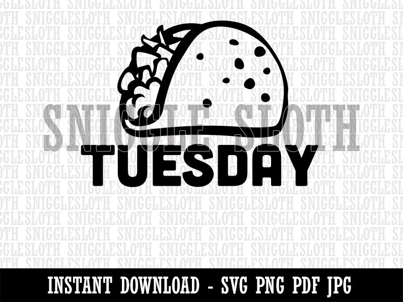 Taco Tuesday Clipart Digital Download SVG PNG JPG PDF Cut Files