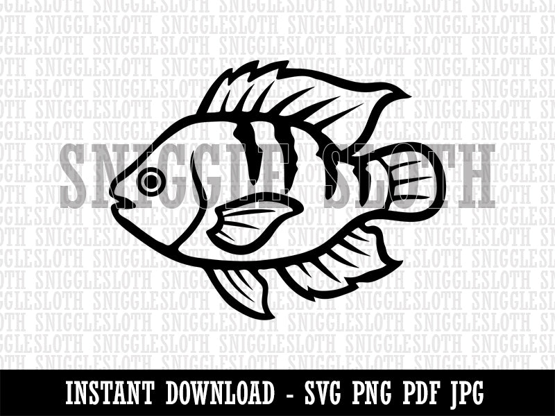 Tilapia Fish Fishing Clipart Digital Download SVG PNG JPG PDF Cut Files