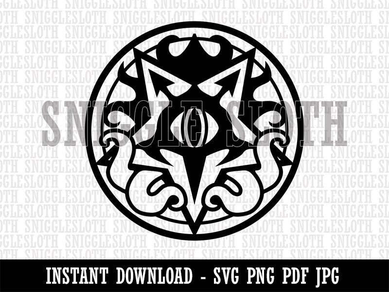 Warlock Pentagram with Tentacles and Eye Clipart Digital Download SVG PNG JPG PDF Cut Files