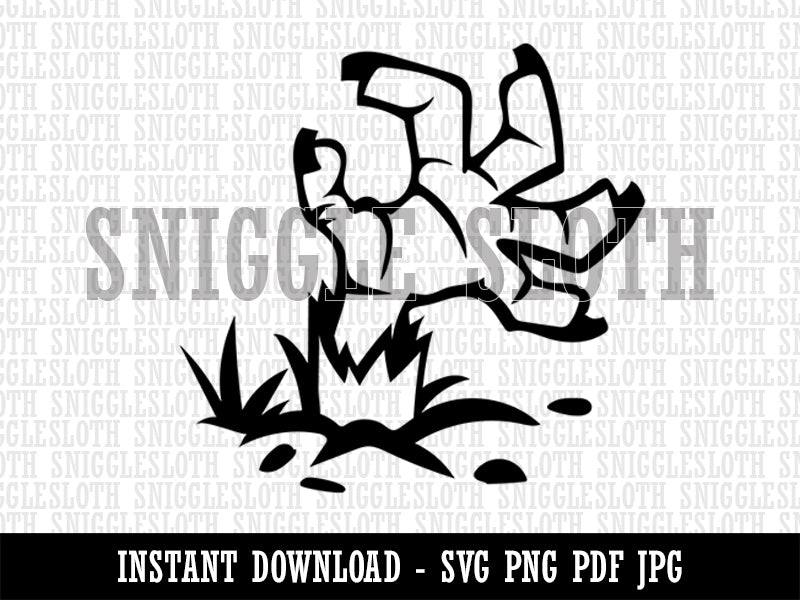 Zombie Hand Popping Out of Ground Halloween Clipart Digital Download SVG PNG JPG PDF Cut Files