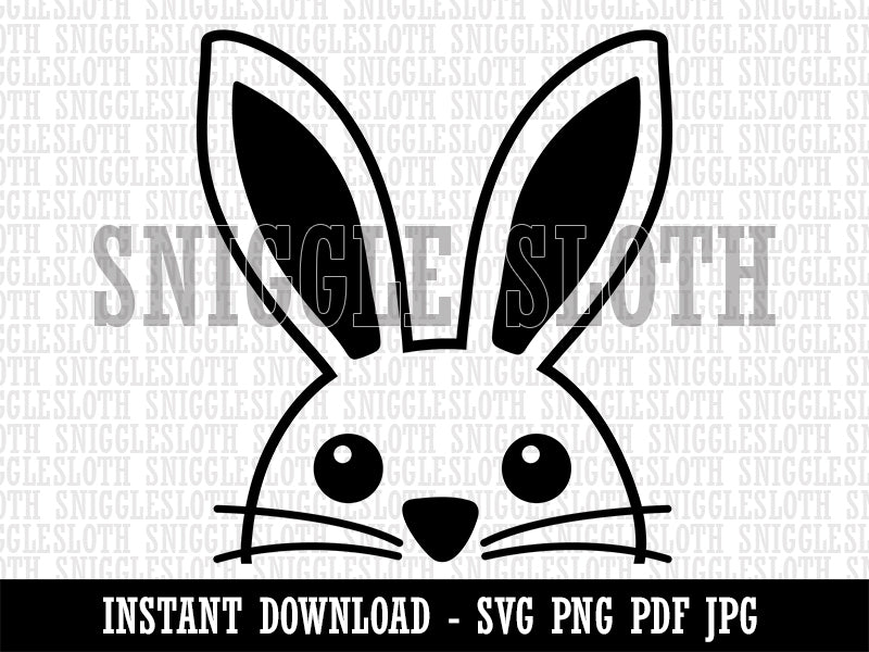 Peeking Bunny Rabbit Clipart Digital Download SVG PNG JPG PDF Cut Files