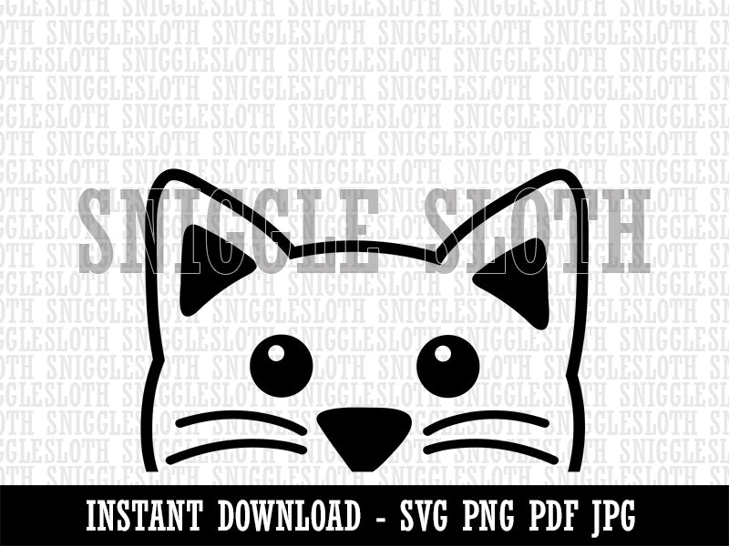 Peeking Cat Clipart Digital Download SVG PNG JPG PDF Cut Files