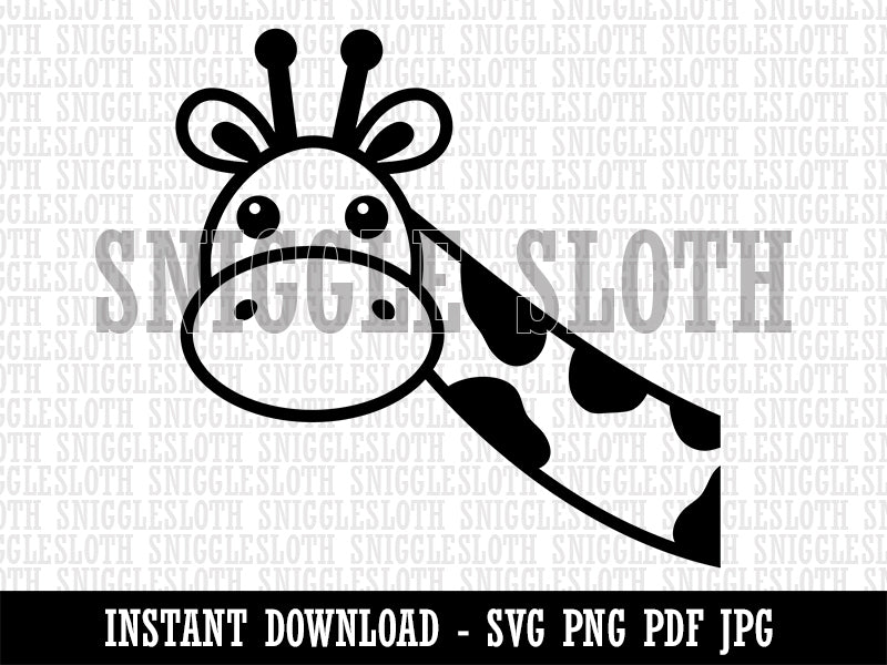 Peeking Giraffe Clipart Digital Download SVG PNG JPG PDF Cut Files