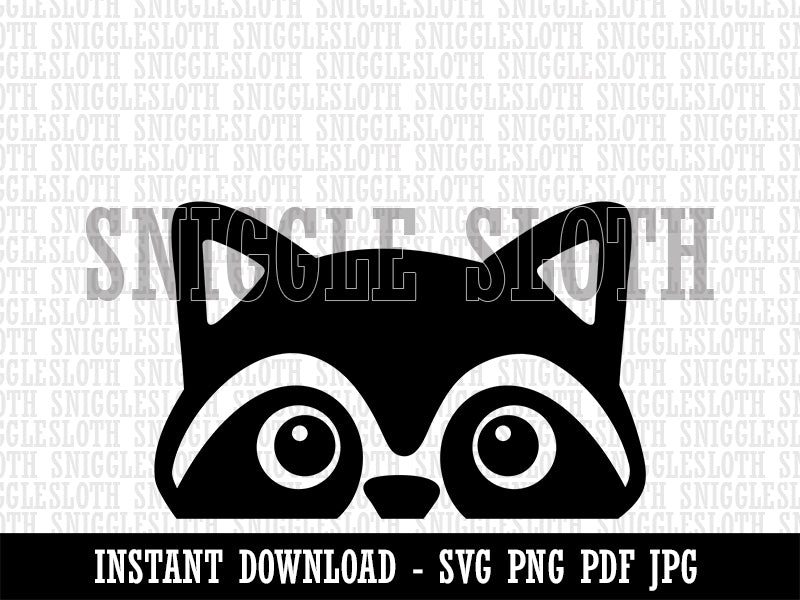 Peeking Raccoon Clipart Digital Download SVG PNG JPG PDF Cut Files