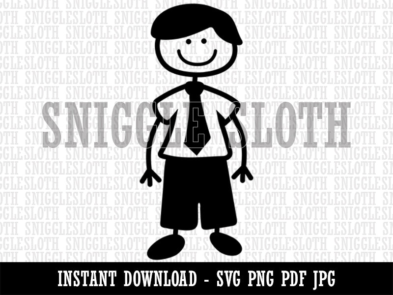 Stick Figure Man Dad  Clipart Digital Download SVG PNG JPG PDF Cut Files