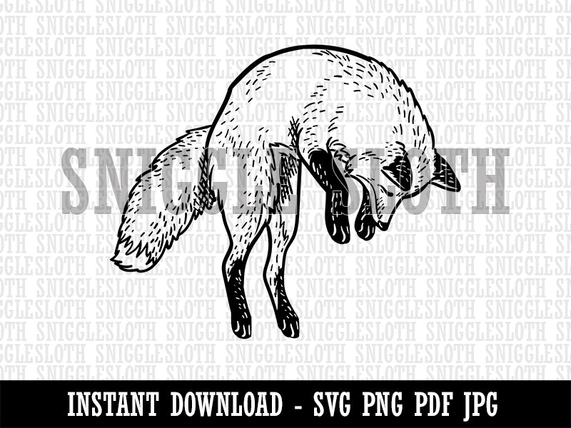 Jumping Leaping Fox Clipart Digital Download SVG PNG JPG PDF Cut Files