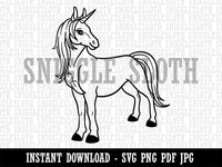Pretty Unicorn Posing Clipart Digital Download SVG PNG JPG PDF Cut Files