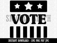 Vote Stars and Stripes Voting Patriotic  Clipart Digital Download SVG PNG JPG PDF Cut Files