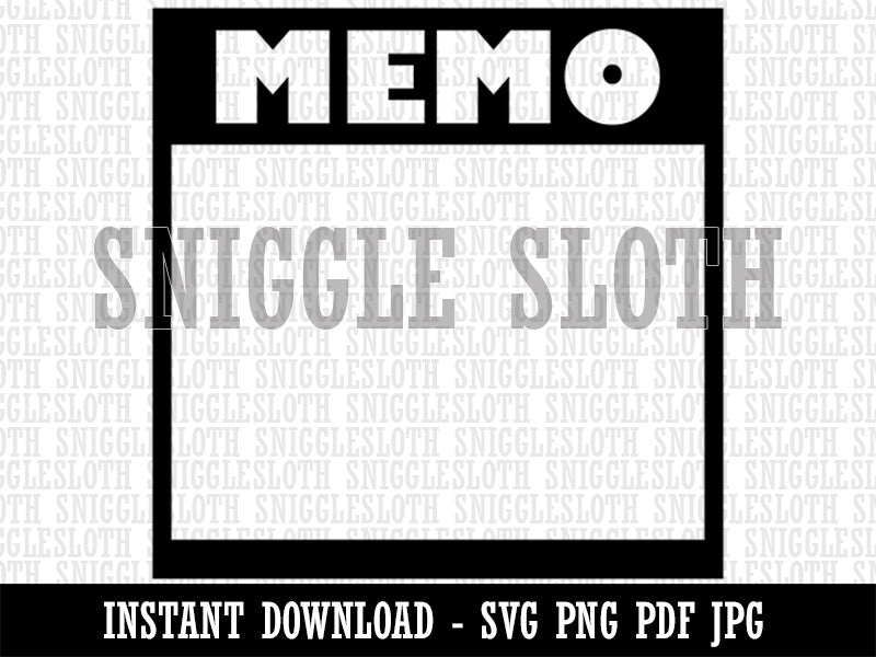 Bold Memo Note Blank Journaling Clipart Digital Download SVG PNG JPG PDF Cut Files