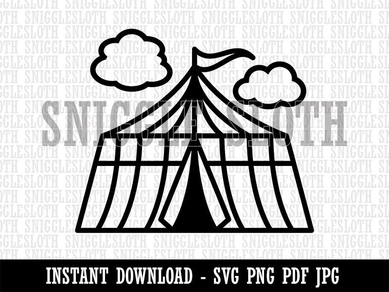 Circus Carnival Tent Clipart Digital Download SVG PNG JPG PDF Cut Files