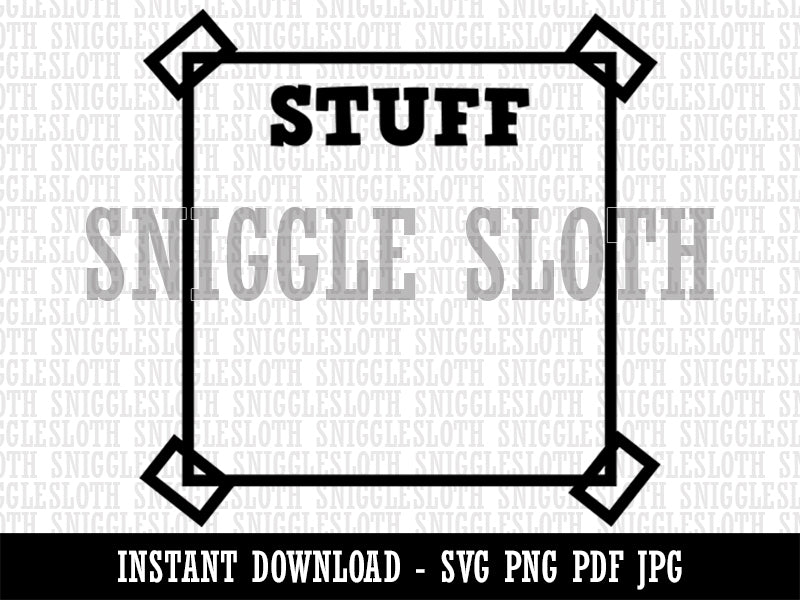 Cute Stuff List Note Box Taped Corners  Clipart Digital Download SVG PNG JPG PDF Cut Files
