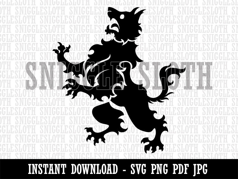 Heraldic Wolf Clipart Digital Download SVG PNG JPG PDF Cut Files