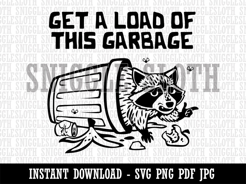Insulting Garbage Raccoon Trash Can Panda Clipart Digital Download SVG PNG JPG PDF Cut Files
