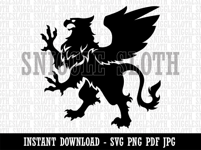 Regal Heraldic Griffin Clipart Digital Download SVG PNG JPG PDF Cut Files