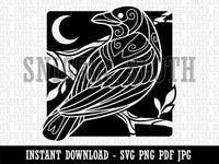 Runic Tribal Rune Raven Clipart Digital Download SVG PNG JPG PDF Cut Files