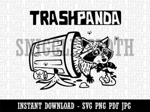 Trash Panda Raccoon Clipart Digital Download SVG PNG JPG PDF Cut Files