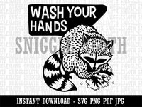 Wash Your Hands Raccoon Clipart Digital Download SVG PNG JPG PDF Cut Files