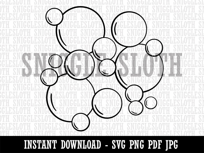 Bunch of Bubbles Clipart Digital Download SVG PNG JPG PDF Cut Files