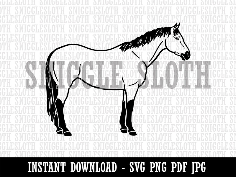 American Quarter Horse Buckskin Clipart Digital Download SVG PNG JPG PDF Cut Files