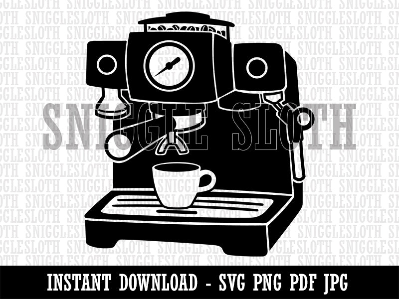 Espresso Machine Coffee Clipart Digital Download SVG PNG JPG PDF Cut Files