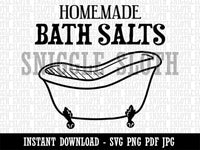 Homemade Bath Salts Cast Iron Tub Clipart Digital Download SVG PNG JPG PDF Cut Files